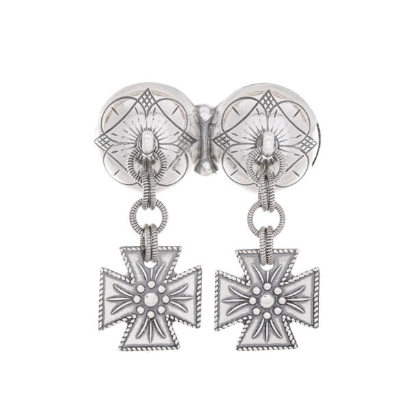 Bunad, halsknapp m/korsløv oks.