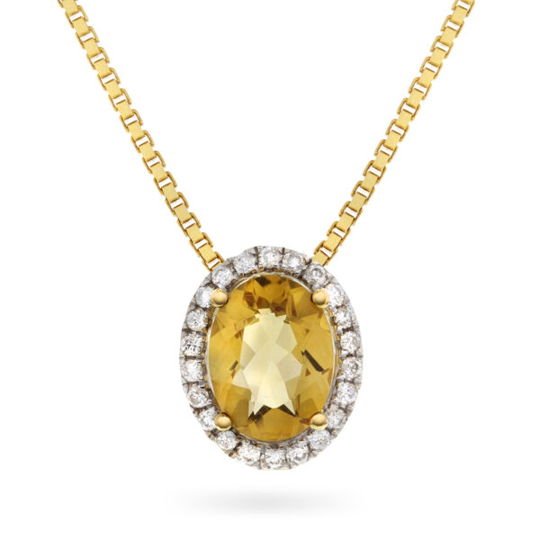 Anheng, rosett citrin med double kjede