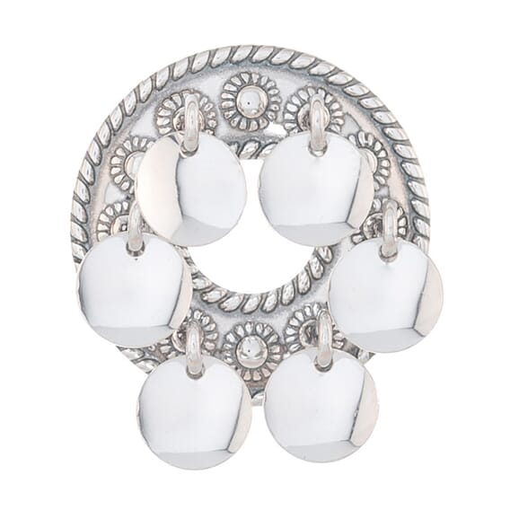 Bunad,lita sølje med lauv.