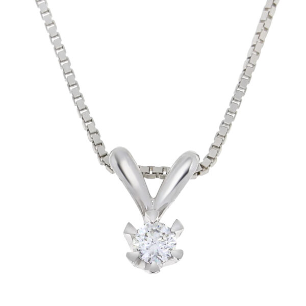 Anheng, einsteins diamant 0.20 ct med rh. sølvkjede