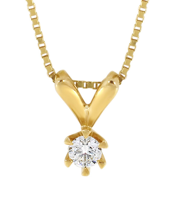 Anheng, einsteins diamant 0.25 ct med doublekjede