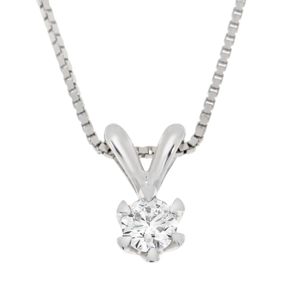 Anheng, einsteins diamant 0.30 ct med rh. sølvkjede.