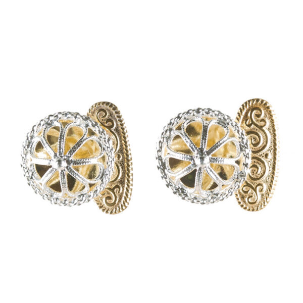 Bunad, mansjettknappar kvit/gylt