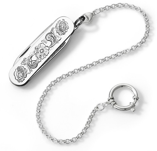 Lommekniv, 925s m/kjede